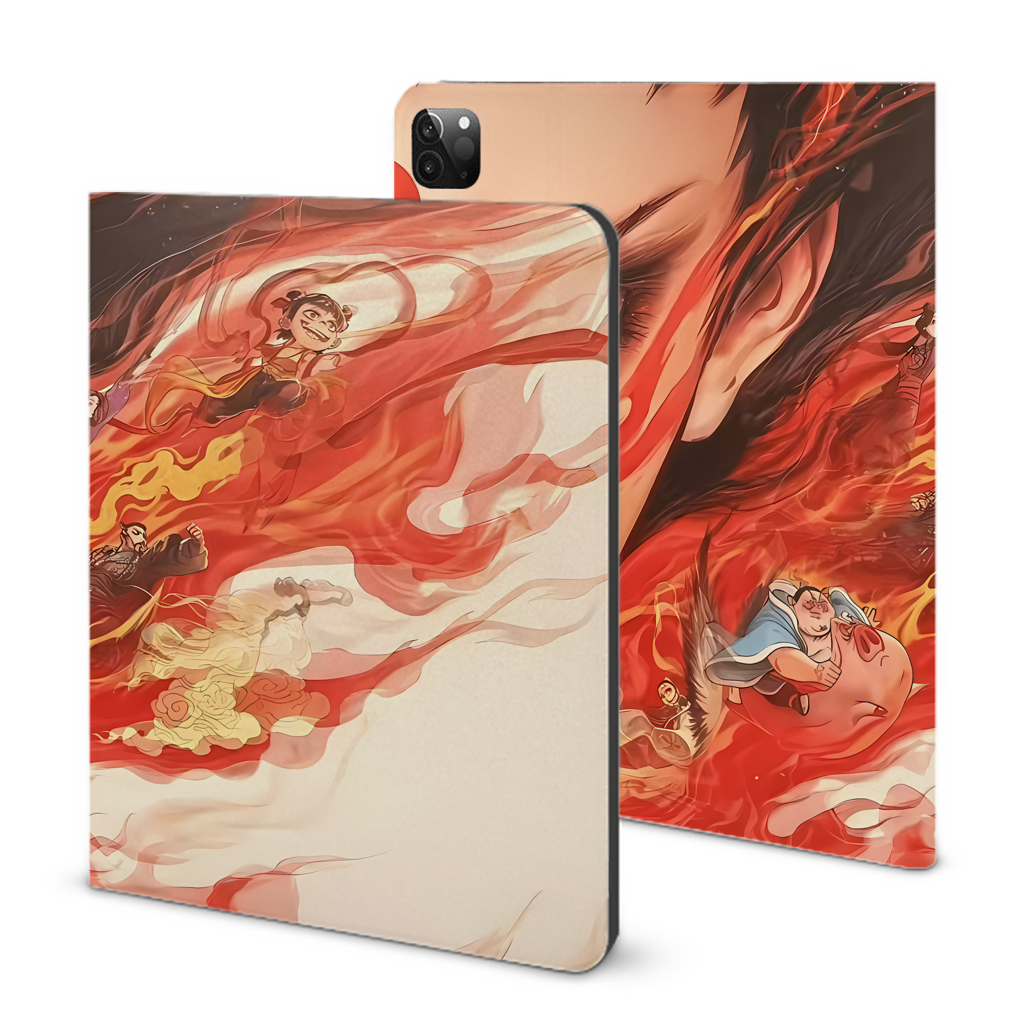 （画像用） Ne Zha 2 ナタ 魔童の大暴れ IPadケース ペンホルダー付き ブックスタイルデザイン